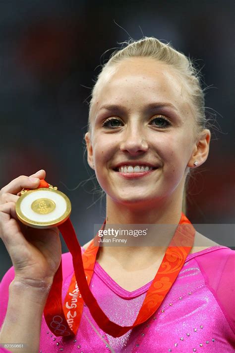 Nastia Liukin of the United States looks on after winning the gold ...