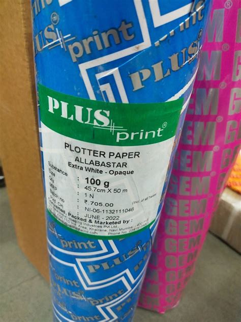 PLUS PRINT Plain 90 GSM Plotter Paper Roll, For Xerox at ₹ 500/roll in ...