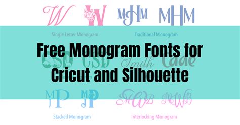 22 Free Monogram Fonts for Cricut and Silhouette Users - Creative Fabrica