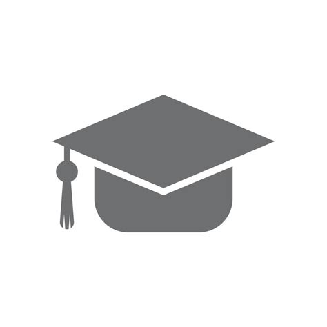 eps10 grey vector graduation hat solid icon isolated on white background. graduation cap filled ...