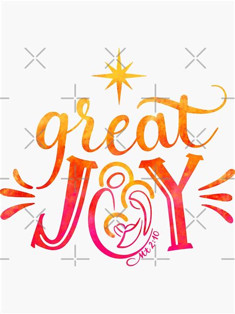 "Great Joy - Nativity Christmas Bible verse Matthew 2:10, red colour ...