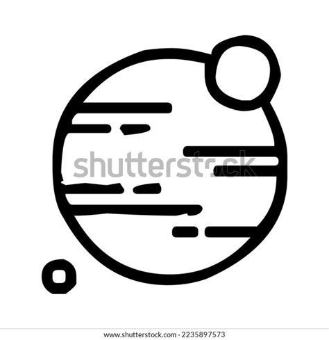 Planet Silhouette Line Art Black White Stock Vector (Royalty Free ...