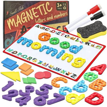 Magnetic Foam Letters and Numbers for Kids 242 Pcs, Alphabet Magnets for Classroom with Board ...