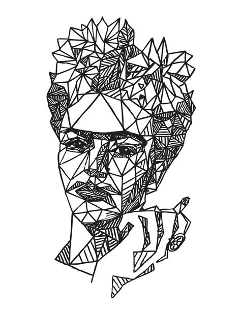 Frida kahlo | Etsy Geometric Portrait, Geometric Drawing, Geometric Art, Tatuagem Pin Up, Frida ...