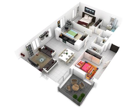 25 More 3 Bedroom 3D Floor Plans | Architecture & Design