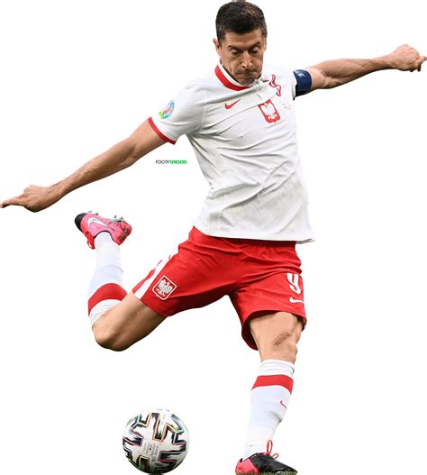 Robert Lewandowski Poland football render - FootyRenders