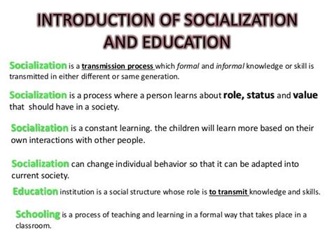 2015, CHAPTER 4 SOCIOLOGY : EDUCATION AND SOCIALIZATION