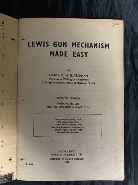 SEVENTH EDITION LEWIS GUN MECHANISM MADE EASY in Manuals