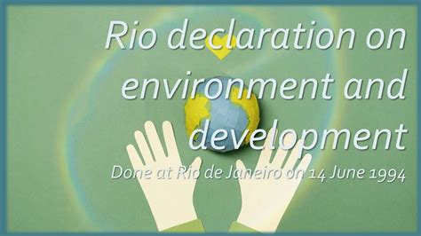 Rio declaration on environment and development - YouTube