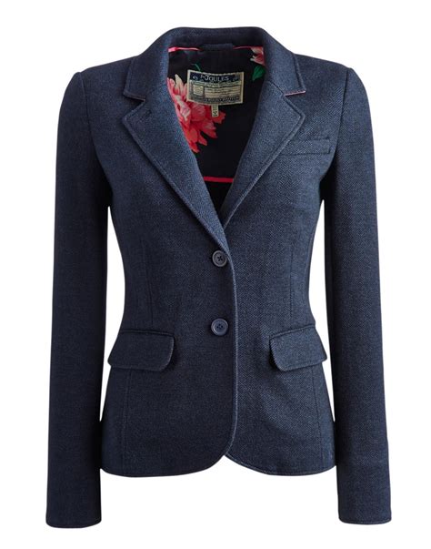 Navy Henford Women's Jersey Tweed Blazer | Joules UK | Womens black ...