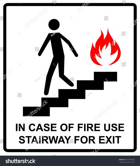 Fire Exit Sign Stairs