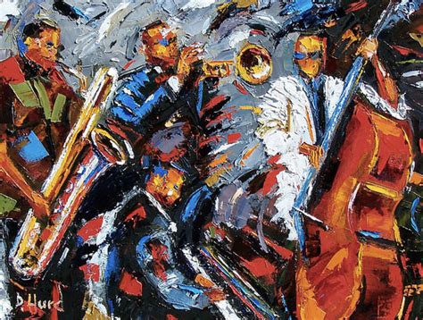 Daily Painters Abstract Gallery: Original Jazz Art Music Abstract Painting "Jazz Unit" by Texas ...