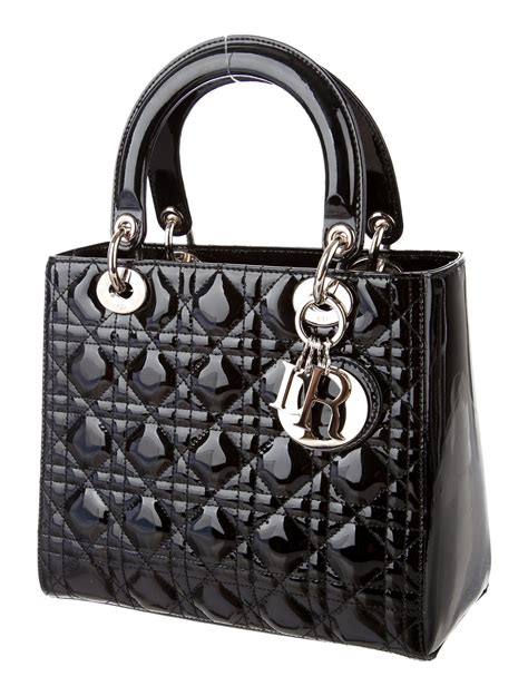 Black Cannage leather Christian Dior Medium Lady Dior bag with silver-tone… Dior Handbags, New ...