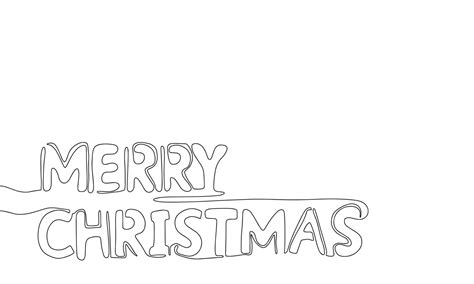 Lettering Merry Christmas. Hand draw, line art, outline, line art ...