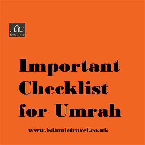 Important Checklist for Umrah - Happy Muslim Ummah