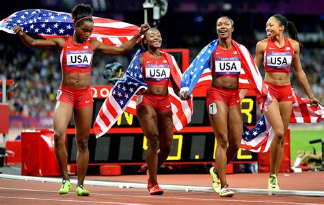 Team USA women's track team wins the gold medal at the 2012 London ...