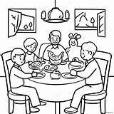 Cozy Family Dinner Scene Coloring Page 70545 55860 sketch template