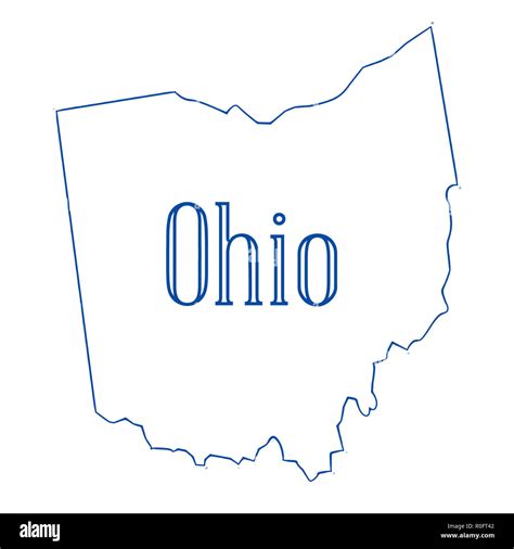 Outline map of the state of Ohio Stock Photo - Alamy