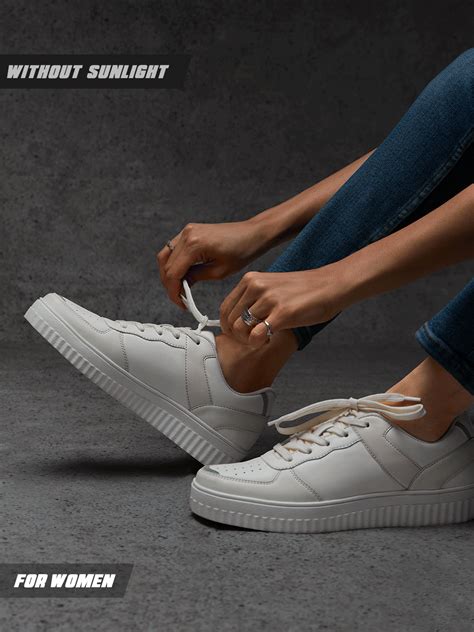 Buy Solids: White, Yellow and Purple (Solar Activated) Women Low Top Sneaker Shoes Online