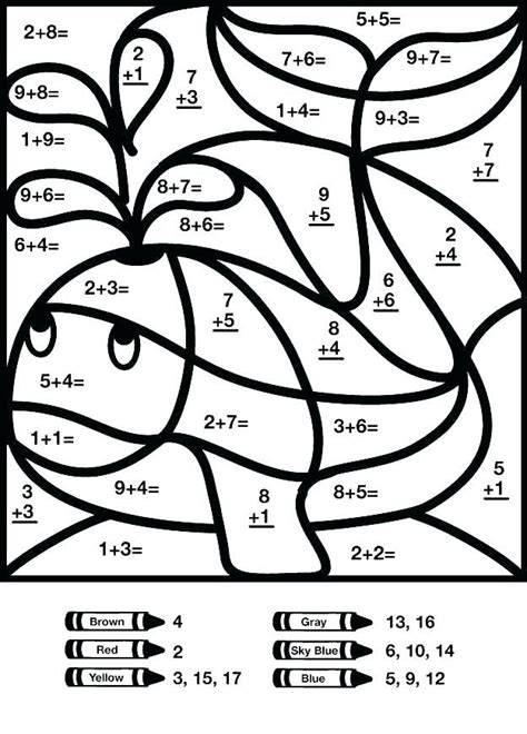 Color by Number Math Worksheet