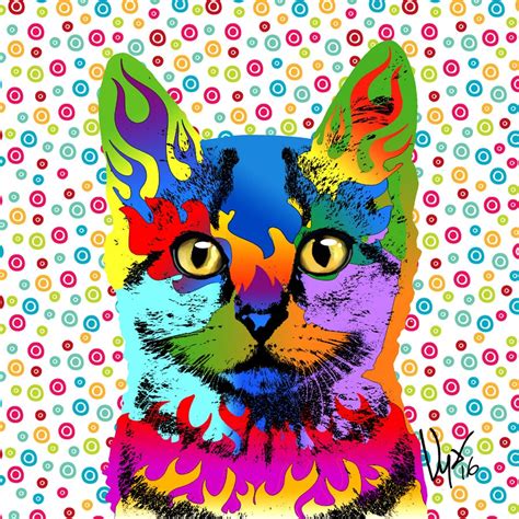 Pop Art Cat Portrait Pet Portrait custom pet portrait Cat Cat