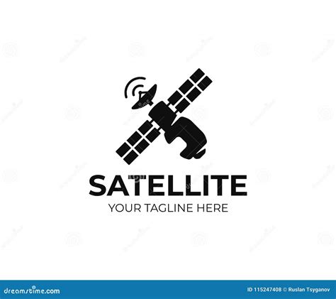 Space Satellite Logo Template. Spacecraft Vector Design Stock Vector - Illustration of internet ...