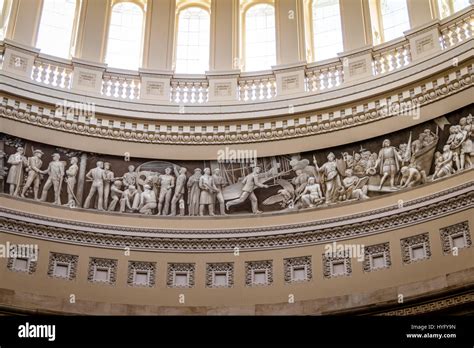 Detail of Rotunda Dome inside Capitol Building - Washington, D.C Stock ...