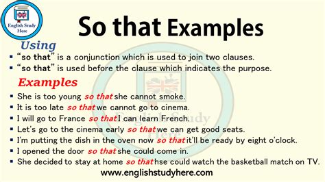 So that Examples - English Study Here