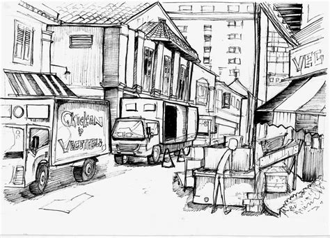 Outdoor sketch 3 (Little India) by GeraGinny on DeviantArt