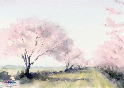 さくらを描いてみよう Watercolor Lessno-日々是水彩くどうさとし Watercolor