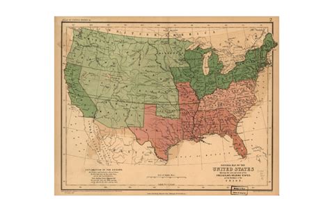 Free And Slave States Map – State, Territory, And City Populations