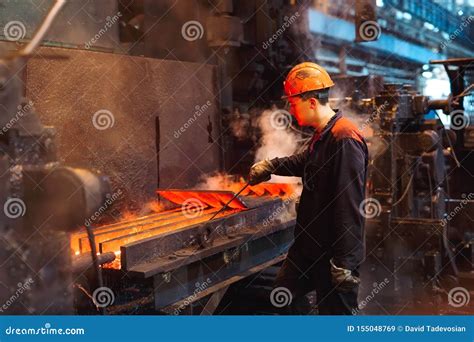 Workers in the Steel Mill. Metallurgical Industry. Stock Image - Image of factory, light: 155048769