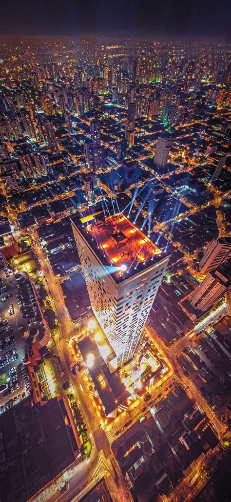 Aerial View of City during Night Time · Free Stock Photo