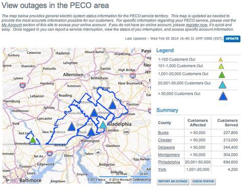 PECO (Philadephia area) power outage map for cie storm of Feb 5, 2014 ...