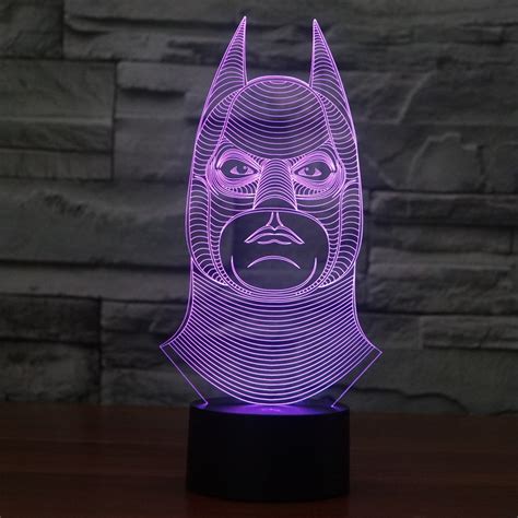 The new colorful visual stereo touch lamp Batman LED gradient 3D lamp creative lamp night light ...