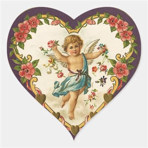 Vintage Valentine Cupid Stickers | Zazzle.com