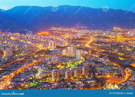 Aerial Skyline Tehran Twilight. Iran Stock Photo - Image of landmark, buildings: 121595532