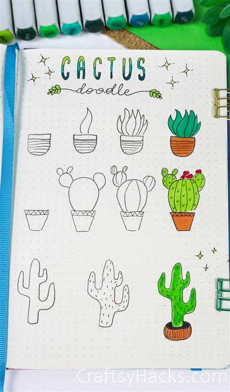 25 Succulent and Cactus Doodle Ideas for Bullet Journals - Craftsy Hacks