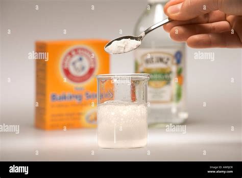 Chemical Reaction of Baking Soda (sodium bicarbonate) and Vinegar Stock ...