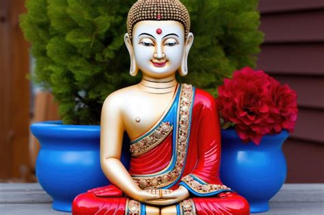 Premium AI Image | Buddhism Indian religion of peace god Buddha in the ...