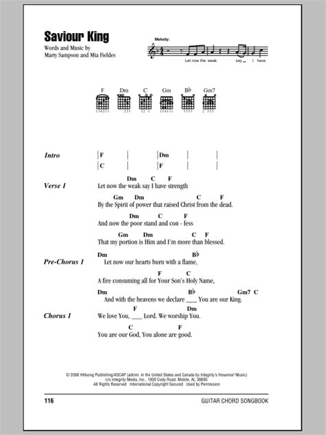 Saviour King by Hillsong United - Guitar Chords/Lyrics - Guitar Instructor