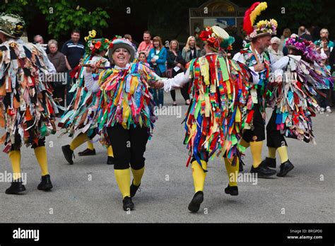 Morris dancers at Etwall Well Dressing, Derbyshire, England Stock Photo ...