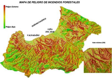 -Mapa de peligro para el área de Valparaíso y Viña del Mar. En una ...