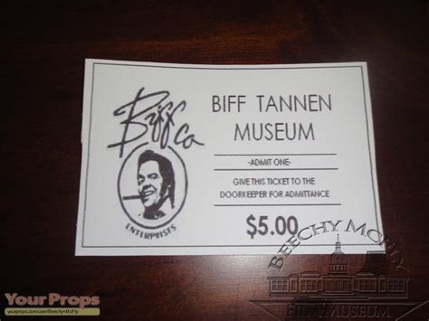 Back To The Future 2 Biff Tannen Museum Ticket.. replica movie prop