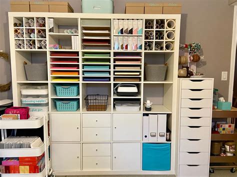 IKEA kallax 5x5 shelf | Office craft room combo, Pegboard craft room, Kallax ikea