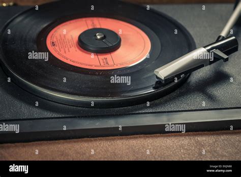 Pictured an old record player of the 70s Stock Photo - Alamy