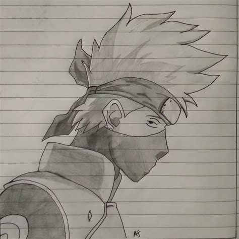 First time drawing a Naruto character ! Why not begin with Kakashi ...