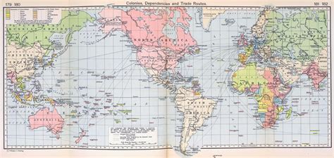 World Map: Colonies and Dependencies in 1911