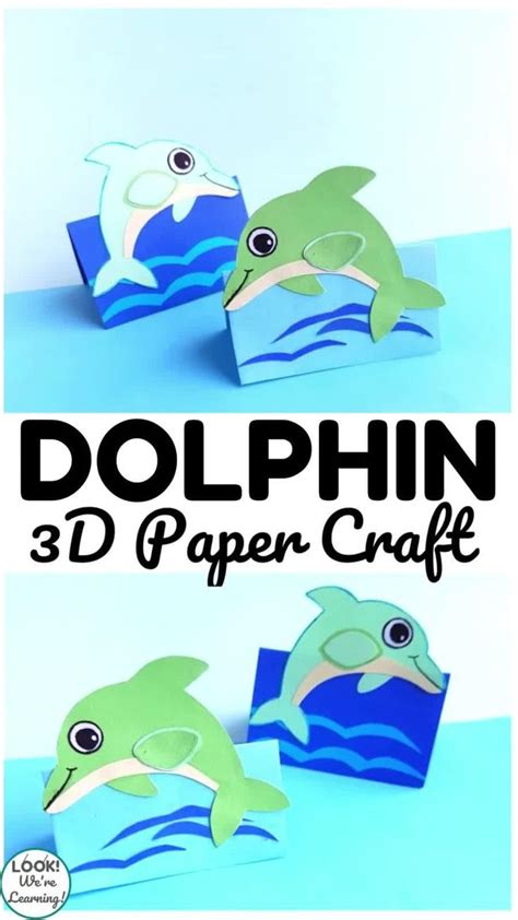 3D Paper Dolphin Craft for Kids [Video] [Video] | Art activities for ...