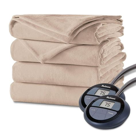 Holmes Velvet Plush Electric Heated Blanket Twin Full Queen King - Walmart.com - Walmart.com